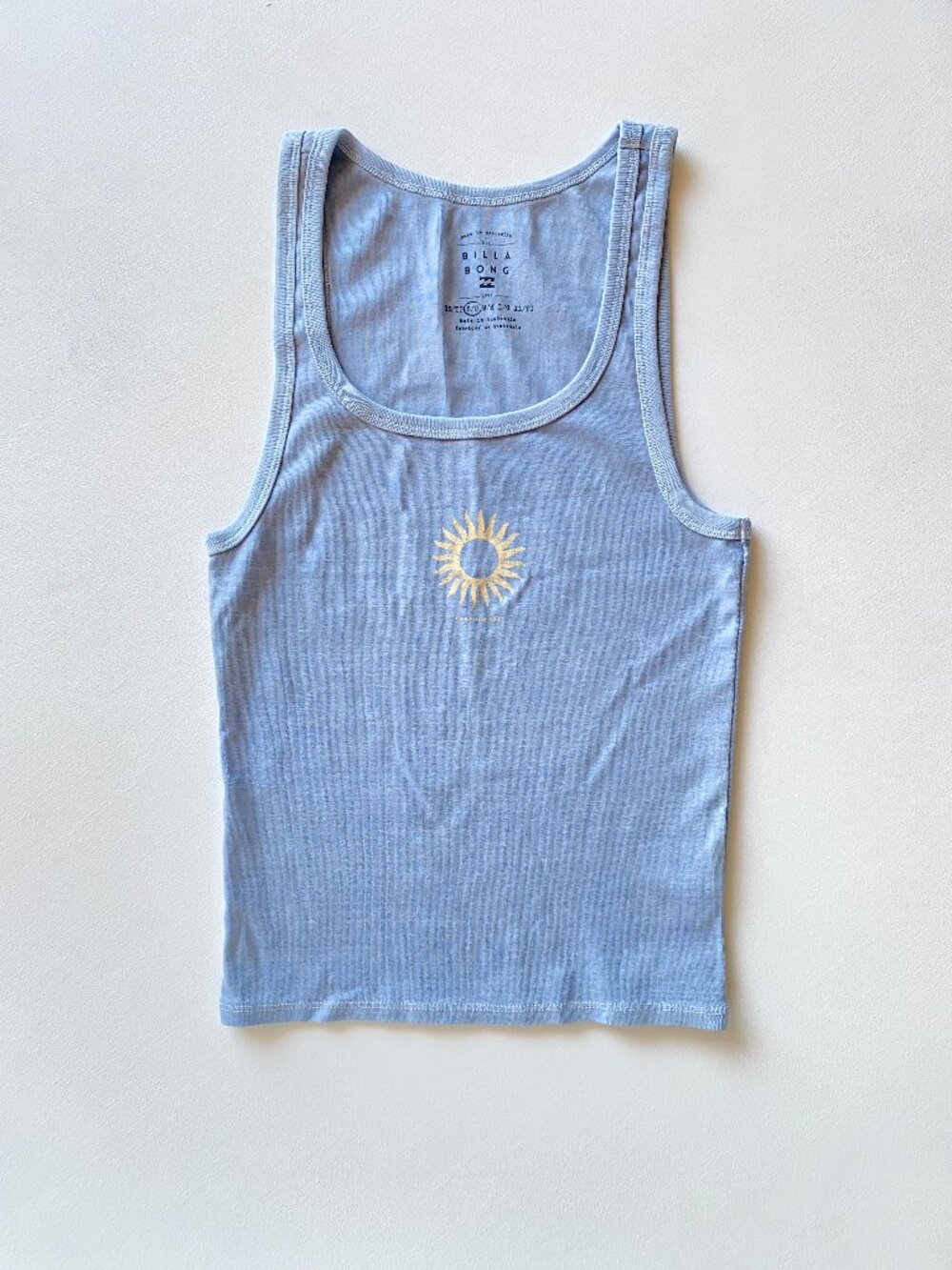 Billabong Right On Time Tank in Good Tides Size S Blue 100% Cotton